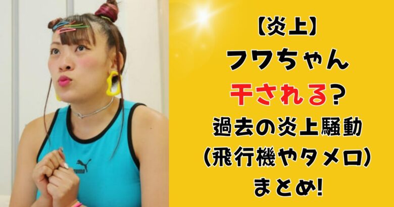 【炎上】フワちゃん干される?過去の炎上(飛行機やタメ口)まとめ!今後どうなる?